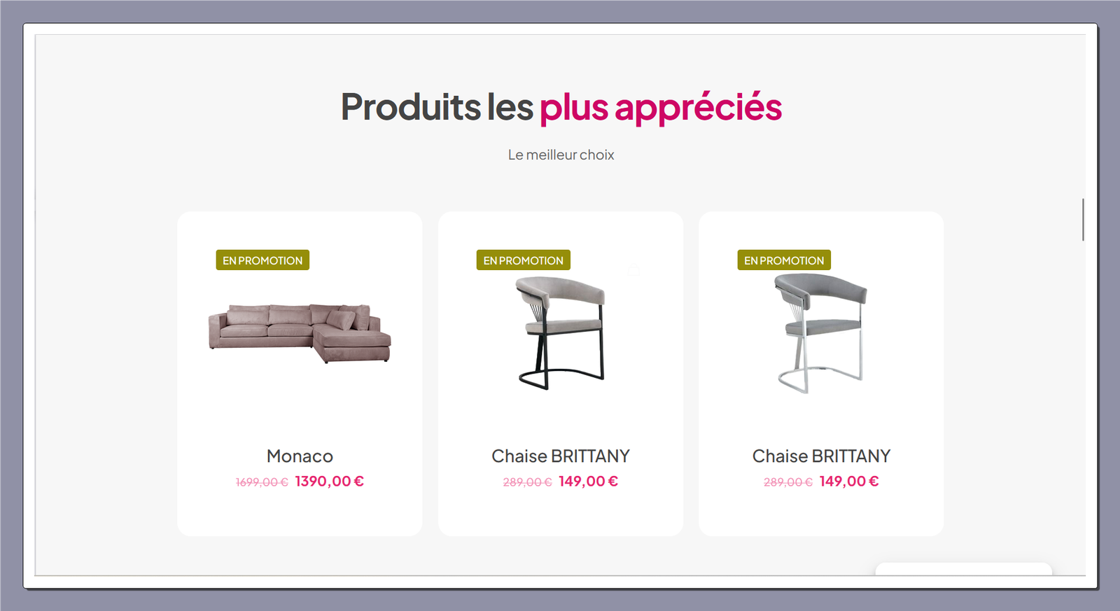 Maxi Meubles - Site E-commerce Mobilier