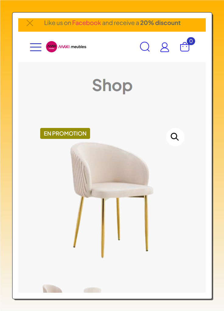 Interface Maxi Meubles E-commerce